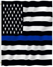 Thin Blue Line Flag Police Law Enforcement Officer LEO Lives Matter Support and Honoring Police Flag with Grommets 3x5 FT American2738455