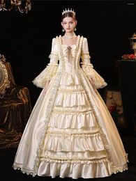 Party Dresses GUXQD Champagne Mediaeval Court Women Evening Theatre Masquerade Costume Renaissance Prom Gowns Birthday