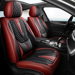 Nappa Car Seat Covers Breathable Waterproof Faux Leather Auto Cover for Cars SUV Truck Sedan Four Seasons Universal Full Seat Blue +White