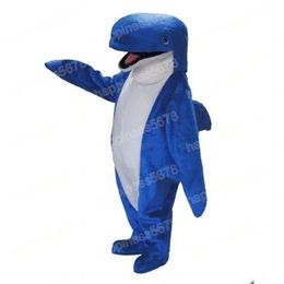 Performance Blue Whale Mascot Costumes Holiday Celebration Cartoon Character Outfit Suit Carnival Adults Size Halloween Christmas Fancy Party Dress