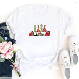 Women's T Shirts Santa Claus Is Coming With Gifts Shirt Woman Christmas Express Graphics T-Shirt Funny Cotton Short Sleeve Femme T-shirts