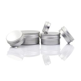 Packing Bottles Wholesale Empty Aluminum Lip Balm Containers Cosmetic Cream Jars Tin Crafts Pot Bottle 5 10 15 30 50 100G Drop Deliv Dhwe8