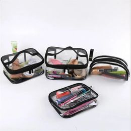 Cosmetic Bags Cases Waterproof Transparent PVC Bath Cosmetic Bag Women Make Up Case Travel Zipper Makeup Beauty Wash Organiser Toiletry Storage Kit 231109