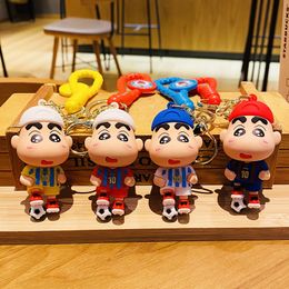 Hot selling fashion cartoon football player keychain cute car doll student bag pendant couple small gift wholesale