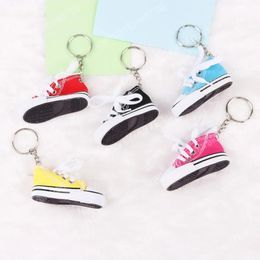 Creative Mini Simulation Canvas Shoe Keychain Mens Womens Multicolor Sneakers Shoes Keychains Bag Car Key Chain Pendant Jewellery Gift