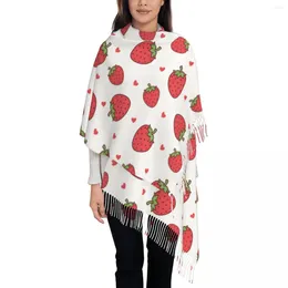 Scarves Womens Scarf With Tassel Strawberry Cartoon Cute Large Winter Fall Shawl Wrap Fruits Sweet Anime Daily Wear Cashmere