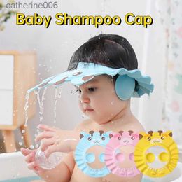 Shower Caps Chirdren Shower Shampoo Cap Bath Kids Bath Care Adjustable Shield Waterproof Bathing Bath Protect Kids Hats Baby AccessoriesL231110