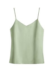 Camisoles Tanks Home>Product Center>Women's Sleeveless Top>Summer Simulated Silk Elegant Tank Top Solid Colour Tube 230410