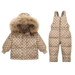 Jackets Children Down Jacket Clothing Sets 30 Degrees Winter Girl Duck Overalls Kids Warm Suit Toddler Boys Coat Jumpsuit 231109