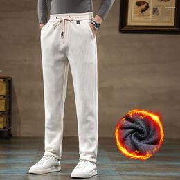 Men's Pants CUMUKKIYP Arrival 2023 Casual With Elastic Waist And Zipper - Loose Straight Leg Corduroy Trousers