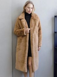 Women's Fur Faux Fur Plush Faux Fur Coat Women Warm Thick Fluffy Overcoat Winter Female Elegant Fashion Coats Lady Casual Loose Long Teddy Outerwear 231109