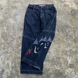 Men's Jeans JNCO Baggy Jeans Y2k Low Rise Jeans Men Women Hip Hop Punk Embroidery Slouchy Jeans Gothic Print Retro Streetwear 231109