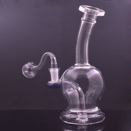 Wholesale 14mm Female Dab Rigs Moking Water Pipe 7inch Glass Bong Recycler Ashcatcher Bong with 14.5mm Joint Male Glass Oil Burner Pipes 50pcs
