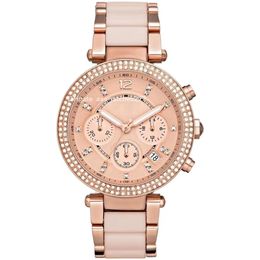 Relógios de luxo leve Conjunto de moda Diamond Three Eyes Quartz Women's Watch Mk5896 Calendário automático de 38 mm Boutique à prova d'água Esportes de aço inoxidável e lazer