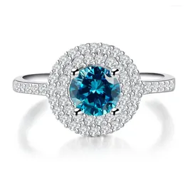 Cluster Rings Hainon Light Blue Crystal 2023 Women Wedding Jewelry Zircon Ring Wholesale Us 6 8 9 Bague Luxury Engagement