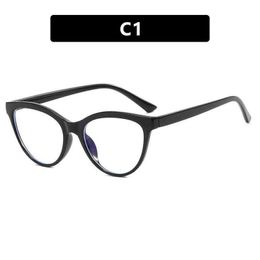 Instagram Mesh Red Triangle Cat Eye Glasses Frame Plain Anti Blue Light Can Be