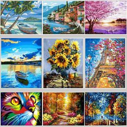 50x40cm Paints DIY Painting By Numbers Adult Hand Painted Animals Pictures Oil Paint Gift Coloring Wall Decoration6444311