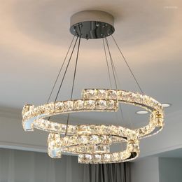 Chandeliers Led Living Room Crystal Chandelier Light Luxury Simple Warm Bedroom Atmospheric Ring Home Indoor Lighting Decor Lamps