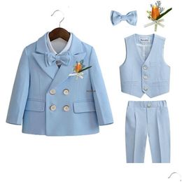 Boys Formal Wear Clothing Sets Little Pography Suit Children Wedding Dress Kids Stage Performance Blazer Baby Birthday Ceremony Cost Dhd8G