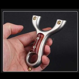 Hunting Slingshots 2022 New Stainss Steel Wire Cutting Slingshot Flat Rubber Band Outdoor Fast Press Competitive Hunting Slingshot Q231110