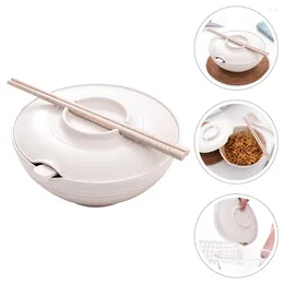 Bowls Instant Noodle Bowl Soup Ramen Chopstick Spoon Lid Cup Rice Japanese Bamboo Household Salad
