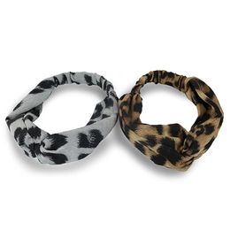 Hair Clips & Barrettes COSYOO Fashion Scrunchies Band Cross Knot Leopard Print Head Wrap Elastic Headwrap For Women Accessories