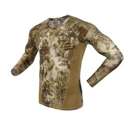 Men's T-Shirts Summer Long Sleeve Military Camouflage T-shirt Men Tactical Army Combat T Shirt Quick Dry Camo Hunt Clothing Casual O-Neck Tshir 231110