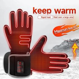 Ski Gloves Rechargeable Battery Heated Winter For Men Heating Goves Thin Section Hunting Camping 231109