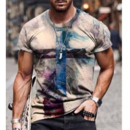 Men's T-Shirts Summer European and American Street 3D T shirt Bee Cross Theme Print Fashion Short Sleeve Top| | - 230410