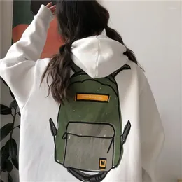 Women's Hoodies 2023 Winter Korean Cartoon Loose Backpack 3D Printing Hooded Long Sleeve Sweatshirt Student Hoodie