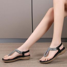 Sandals Women Shoes Thick Soles With Diamond Bohemian Wedding For Wide Comfort