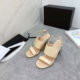 Women's leather thick heeled metal buckle sandals with two straps, women's fashion use shopping, tourism, beach slide, lace up casual wear 35-41