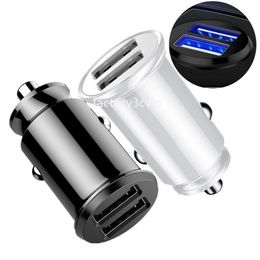 Mini Auto Power Adapter 5V 3.1A LED Dual USB Car Charger For Iphone 11 12 13 14 15 pro max Samsung Note 20 S22 S23 S24 Xiaomi Huawei Tablet Pc F1