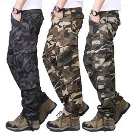 Men's Pants Military Camouflage Combat Cargo Men Casual Cotton Multi Pockets Hip Hop Streetwear Army Straight Long Trousers 44