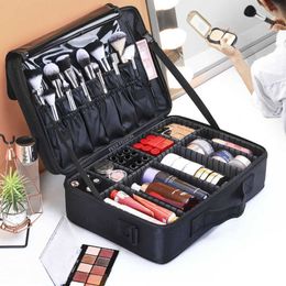 Cosmetic Bags Cases New Oxford Cloth Makeup Bag Large Capacity with Compartments for Women Travel Case 230404