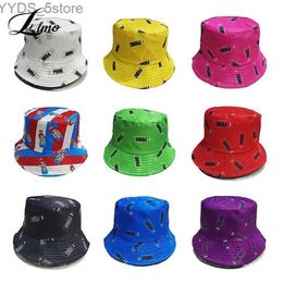 Wide Brim Hats Bucket Hats Letter Print Bucket Hat Panama Fisherman Hats Men Women PRIME Printing Harajuku Summer Outdoor Hip Hop Bob Cap Gorras YQ231110