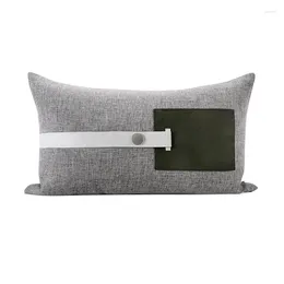 Pillow Dark Grey Waist Case INS White Leather Patchwork Sofa Covers Decorative Cover For Living Room Home Decor