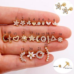 Stud Earrings IN 1 Pair Stainless Steel Mini Zircon Earring Women Gold Silver Colour Ear Studs Tragus Cartilage Piercing Jewellery