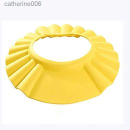 Shower Caps New Lovely Baby Shampoo Hat Adjustable Shield Waterproof Ear Protection Toddler Kids Bathing Shower Cap Wash Hair Visor CapsL231111