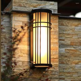 Wall Lamp Large Outdoor Vintage Glass Garden Lighting Cafe Retro Black Balcony Bar Antique Waterproof Light