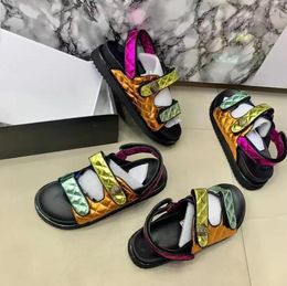 Cheap Kurt Geiger London Rainbow Slippers Designer Summer Sandals Famous Brands Oversized Colourful Thick Sole Beach High