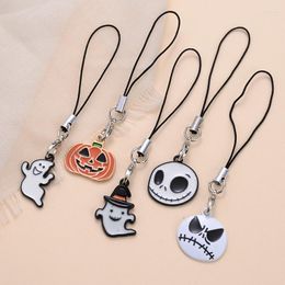 Keychains Charms Halloween Style Metal Mobile Phone Key Chain Strap Lanyard Accessories For Women Girl Jewelry Birthdays Gifts Decoration