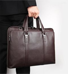 Briefcases Sbirds Classic Business Bag Laptop Work Totes Brown Black Briefcase Real Cow Skin Men Handbags Birthday Gift