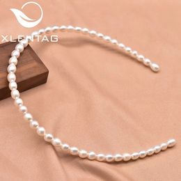 Wedding Hair Jewellery Xlentag Handmade Natural Freshwater Pearl Hair Band For Women'S Birthday Party Exquisite Fashion Gift Jewellery GH0057 231102