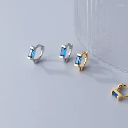 Stud Earrings MloveAcc Simple Blue Geometric Zircon Ear Buckle For Women Genuine 925 Sterling Silver Rock Men Jewellery