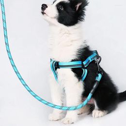 Dog Collars Tracking Reflective Soft Handle Nylon Rope Pet Leash Large Mountain Climbing Running Polyester BB Solid Training Leashes