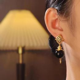 Dangle & Chandelier Statement Fashion Metallic Black Balls Drop Earrings For Women Personality New Jewellery Pendientes