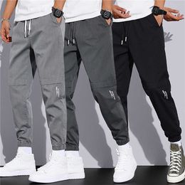 Men's Pants Spring Summer Cargo Pants Men'S Trendy Outdoor Ankle Banded Pant Loose Elastic Waist Overalls Casual Trousers Large Size L3xl Z0410