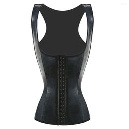 Women's Shapers Plus Black Body Latex Tank Corset Top Sexy Shinny Vest Shaper Underwear Women Slimming Belt Waist Trainer Shapewear