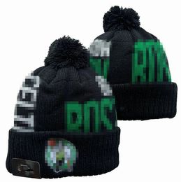 Men's Caps Celtics Beanies Boston Beanie Hats All 32 Teams Knitted Cuffed Pom Striped Sideline Wool Warm USA College Sport Knit Hat Hockey Cap for Women's A11